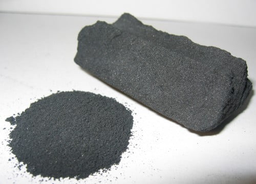 The image of activated carbon to be used in water filtration